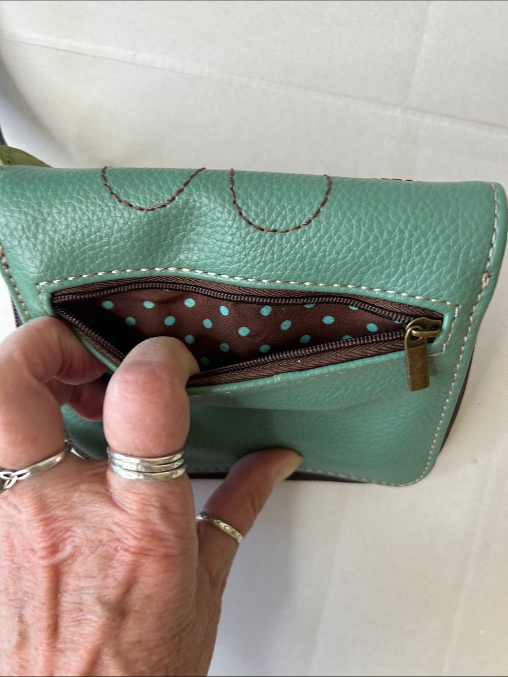 CHALA LADYBUG ZIP AROUND FAUX LEATHER WRISTLET WALLET - Picture 4 of 11